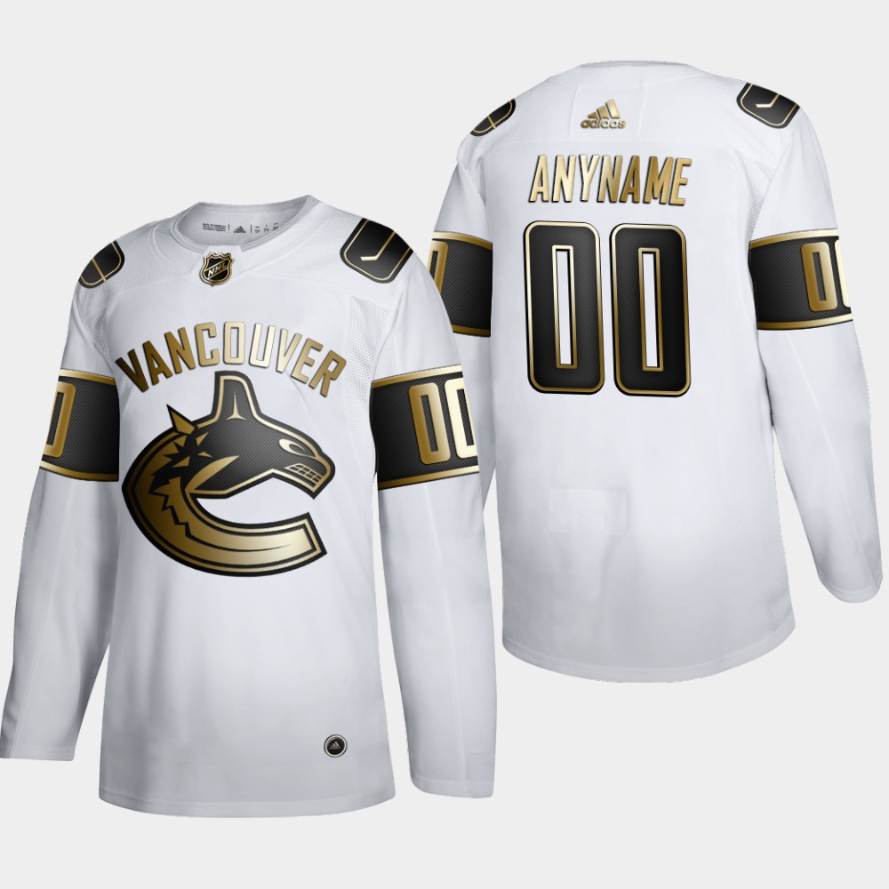 Vancouver Canucks Custom Men Adidas White Golden Edition Limited Stitched NHL Jersey